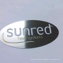 Oval Shape High Quality Low Price Embossed Letter Brass Aluminium Brand Metal Name Plate Label For Industry Product